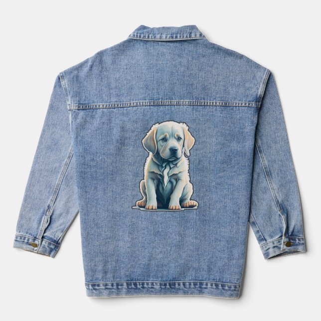 Labrador Retriever Calm Puppy Jeansjacke (Rückseite)