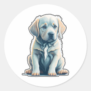 Labrador Retriever Calm Puppy Runder Aufkleber