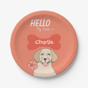 Labrador Retriever Cartoon niedlicher Hund individ Pappteller