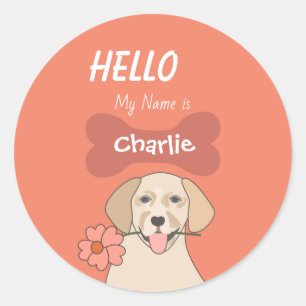 Labrador Retriever Cartoon niedlicher Hund individ Runder Aufkleber