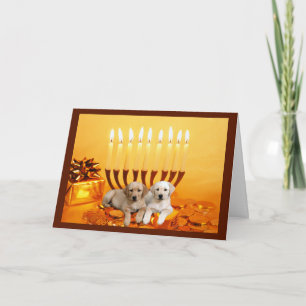 Labrador Retriever Chanukah Card Menorah Feiertagskarte