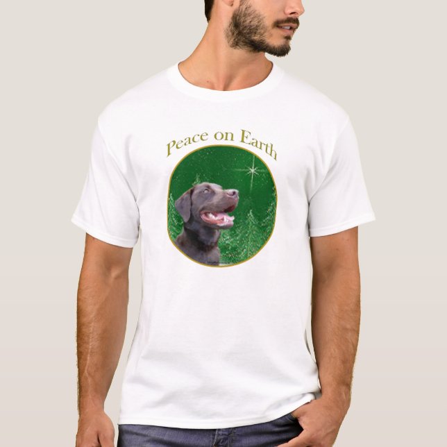 Labrador Retriever (choc) Peace T-Shirt (Vorderseite)