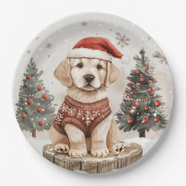 Labrador Retriever Christmas Dog Pappteller