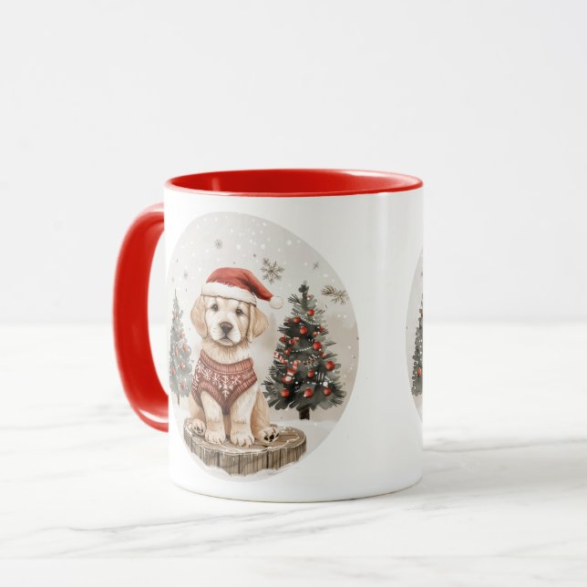 Labrador Retriever Christmas Dog Tasse (Vorderseite Links)