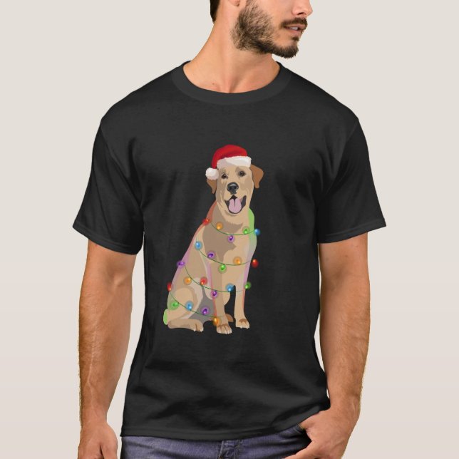 Labrador Retriever Christmas Lights Xmas Dog Lover T-Shirt (Vorderseite)