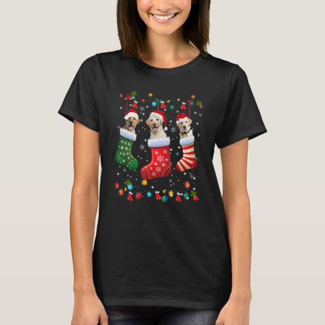 Labrador Retriever Christmas Socks  Xmas Pajama La T-Shirt (Vorderseite)