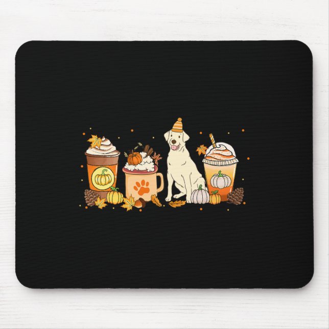 Labrador Retriever Coffee Pumpkin Gewürz Fall Dank Mousepad (Vorne)