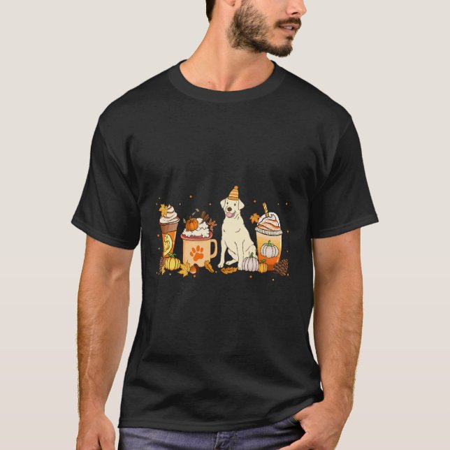 Labrador Retriever Coffee Pumpkin Gewürz Fall Dank T-Shirt (Vorderseite)