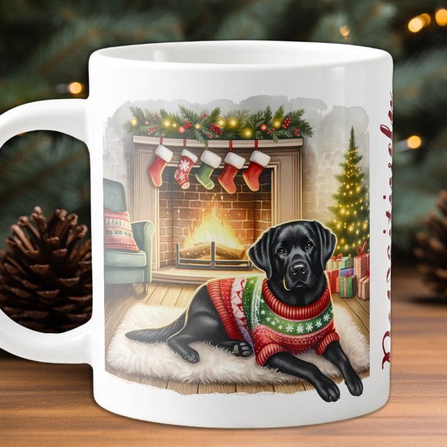 Labrador Retriever Cosy Christmas Puppy Dodge Jumbo-Tasse (Von Creator hochgeladen)