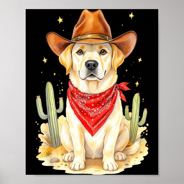 Labrador Retriever Cowboy Dog Western Llabrador Co Poster (Vorne)