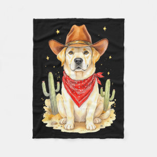Labrador Retriever Cowboy Hund Western Llabrador C Fleecedecke