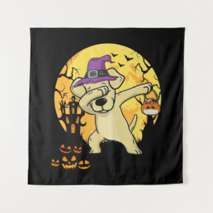 Labrador Retriever Dabbing Hexenkürbis Funny Dog Wandteppich