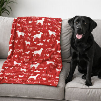 Labrador Retriever Decke mit Herz-Doodles 