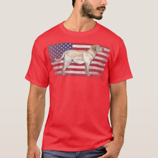 Labrador Retriever Dog 4th of July American Flag T-Shirt