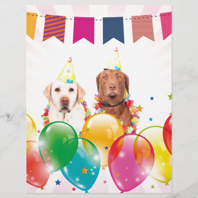 Labrador Retriever Dog Balloons Geburtstag (Vorderseite)