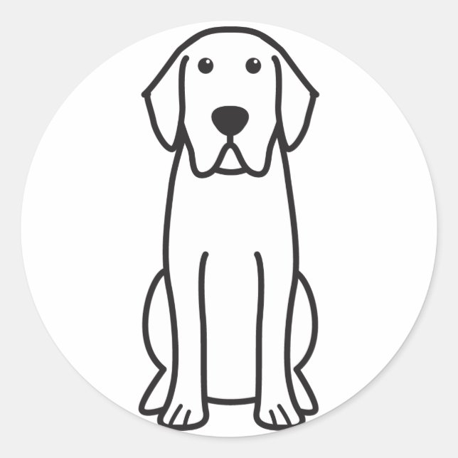 Labrador Retriever Dog Cartoon Runder Aufkleber (Vorderseite)
