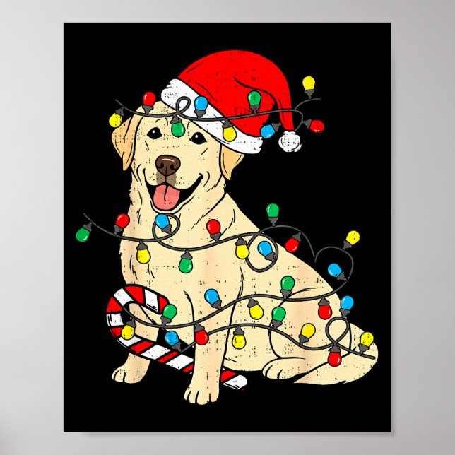 Labrador Retriever Dog Christmas Lights Xmas Pet D Poster (Vorne)