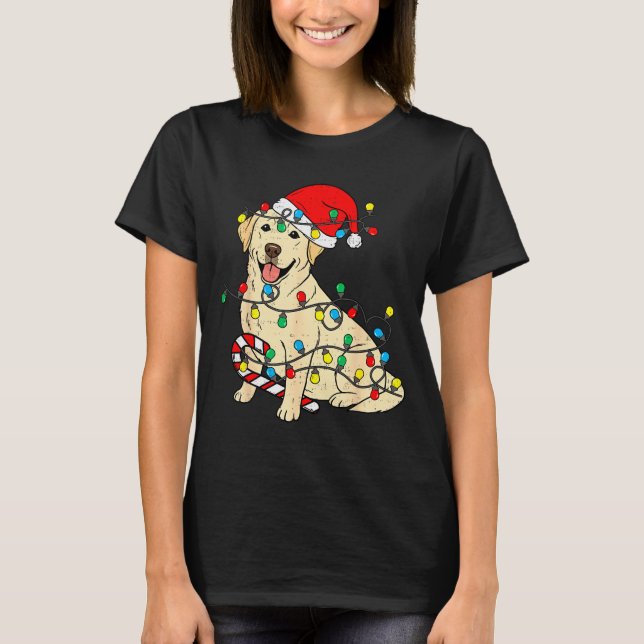 Labrador Retriever Dog Christmas Lights Xmas Pet D T-Shirt (Vorderseite)