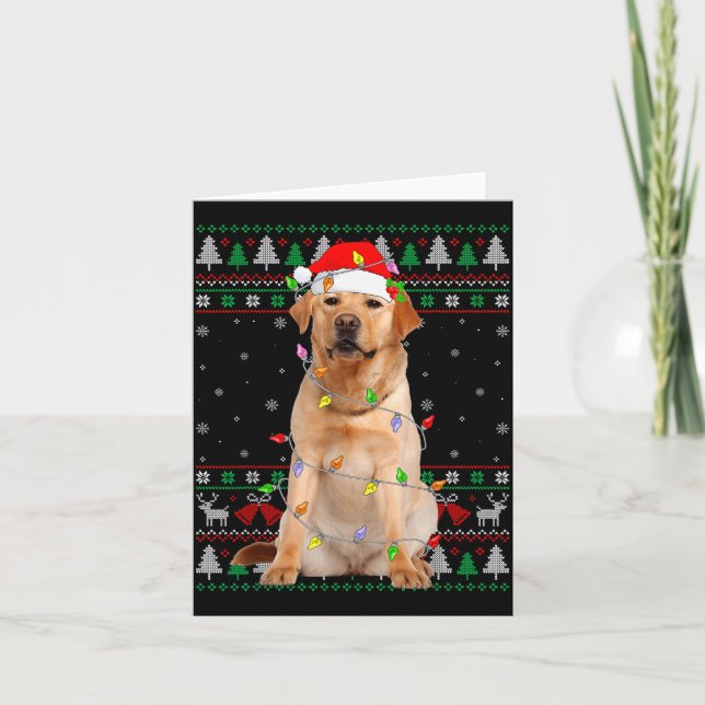 Labrador Retriever Dog Christmas Ugly Sweater Ligh Karte (Vorderseite)