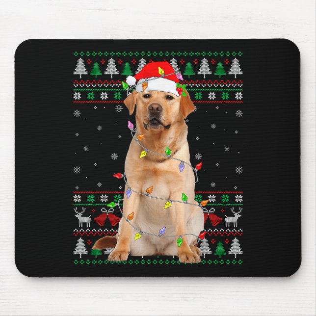 Labrador Retriever Dog Christmas Ugly Sweater Ligh Mousepad (Vorne)