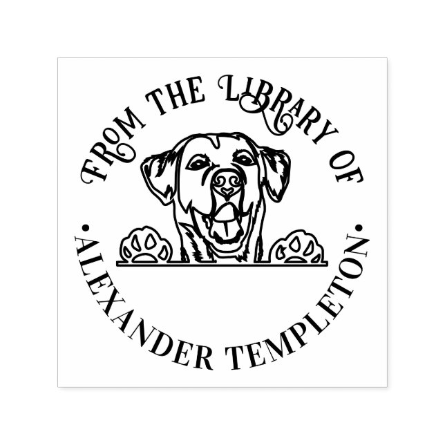 Labrador Retriever Dog Face #2 Bibliotheksname Permastempel (Design)