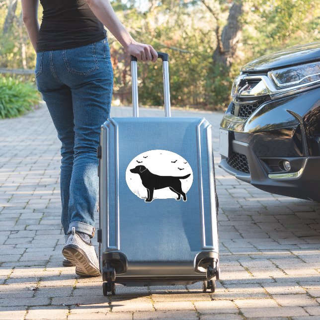 Labrador Retriever Dog � Halloween Moon Silhouette Aufkleber (Koffer Insitu)