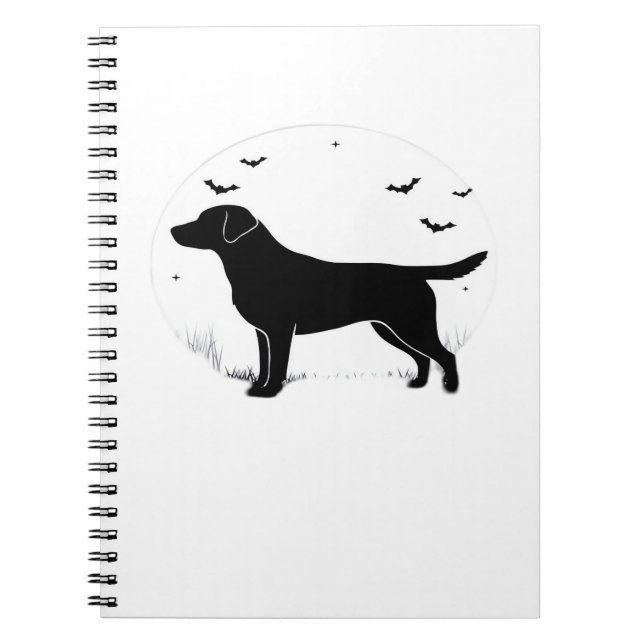 Labrador Retriever Dog � Halloween Moon Silhouette Notizblock (Vorderseite)