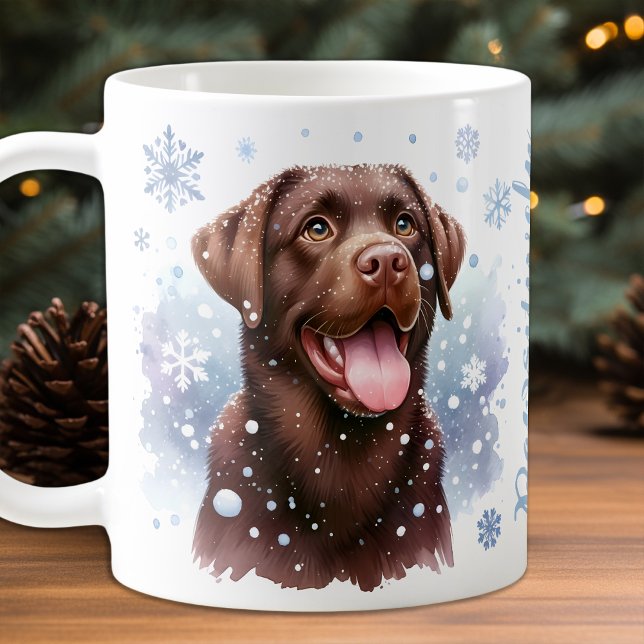 Labrador Retriever Dog Holiday Snowflakes Welpe Kaffeetasse (Von Creator hochgeladen)
