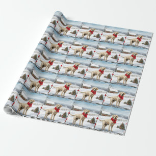 Labrador Retriever Dog in Schnee Weihnachten Geschenkpapier