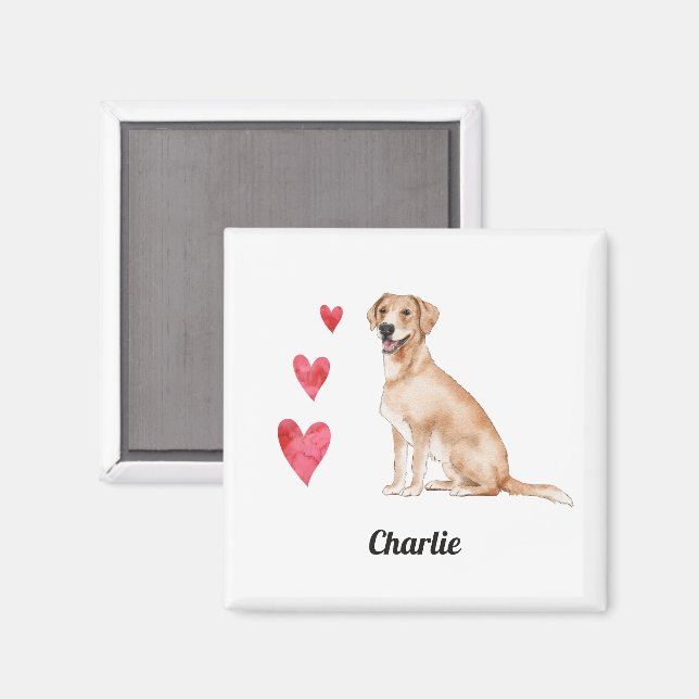 Labrador Retriever Dog Individuelle Name Magnet (Vorderseite/Rückseite)