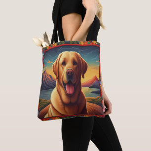 Labrador Retriever Dog Landscape Floral dekorativ