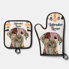 Labrador Retriever Dog Ofenhandschuh & Topflappen-Set