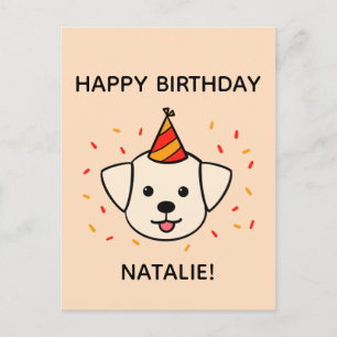 Labrador Retriever Dog   Orange Birthday Gruß Postkarte