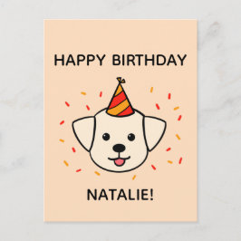 Labrador Retriever Dog | Orange Birthday Gruß Postkarte