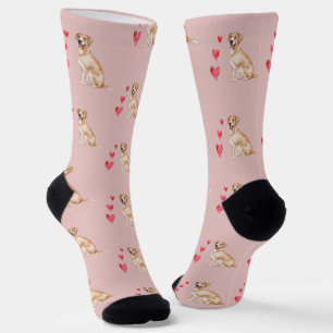 Labrador Retriever Dog Pattern auf rosa Socken
