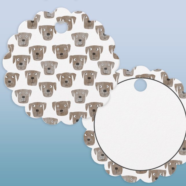 Labrador Retriever Dog Pattern Geschenkanhänger (Chocolate labrador retriever dog watercolor pattern gift tags)