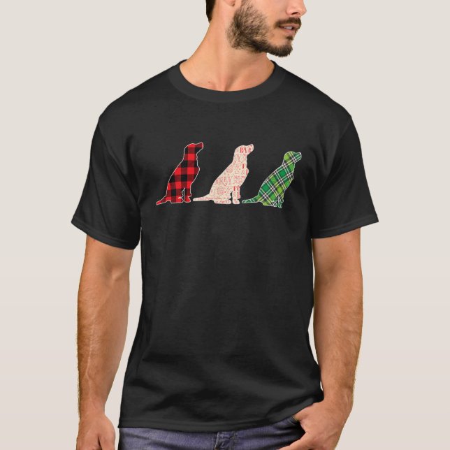 Labrador Retriever Dog Plaid Christmas Matching Pa T-Shirt (Vorderseite)