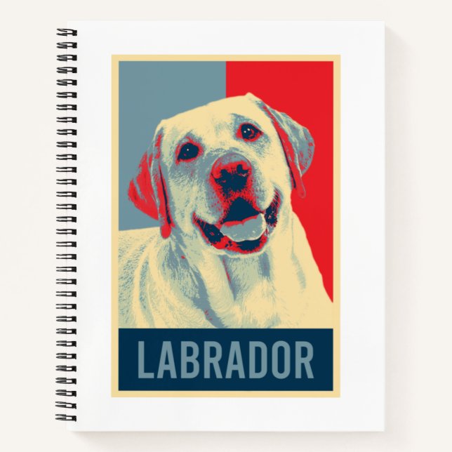 Labrador Retriever Dog Portrait Pop Art Notizbuch (Vorderseite)