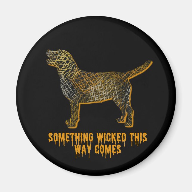 Labrador Retriever Dog Silhouette Spaß Halloween Magnet (Vorne)