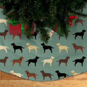 Labrador Retriever Dog Silhouetten Labradore Weihn Polyester Weihnachtsbaumdecke