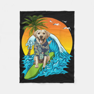 Labrador Retriever Dog Surfing Surfer Hawaii Somme Fleecedecke