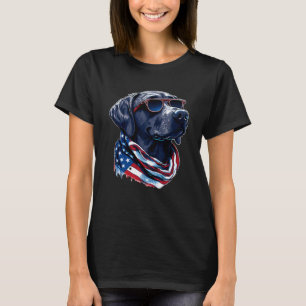Labrador Retriever Dog USA Flag Canine 4th Jul T-Shirt