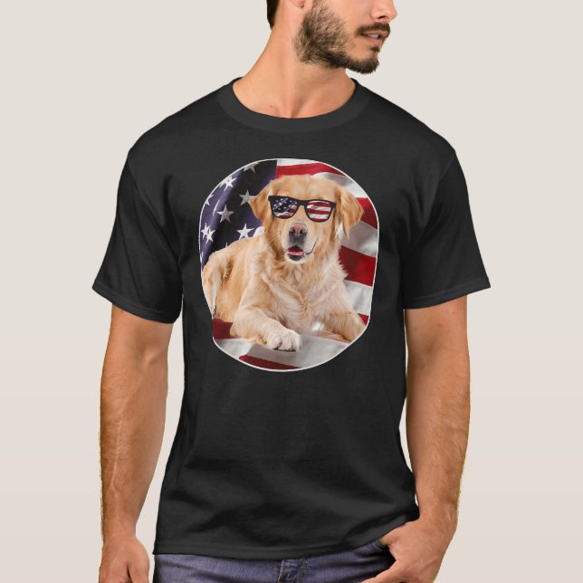 Labrador Retriever Dog Usa Flag Patriot T-Shirt (Vorderseite)