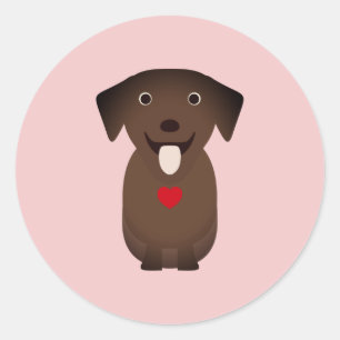 Labrador Retriever Dog Valentine, Valentinstag Runder Aufkleber