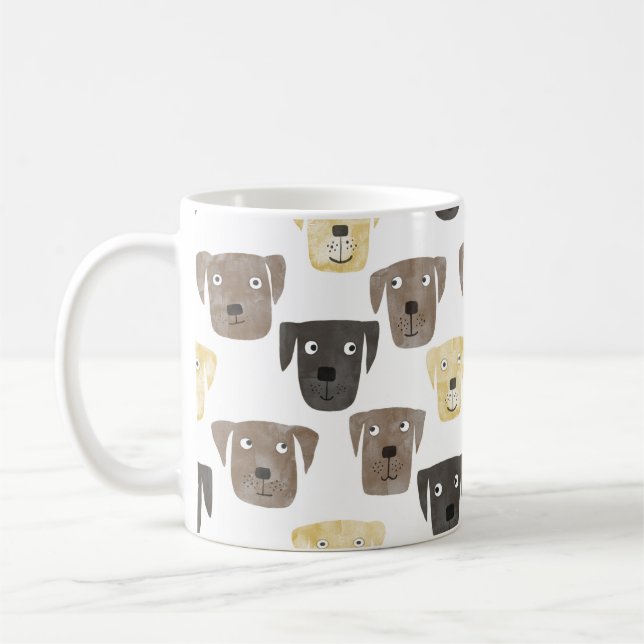 Labrador Retriever Dog Watercolor Kaffeetasse (Links)