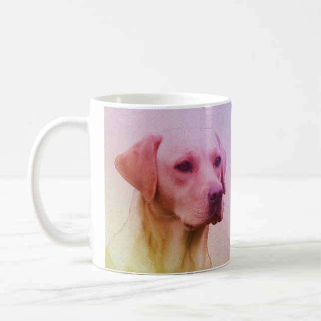 Labrador Retriever Dog Watercolor Portrait 01 Kaffeetasse (Links)