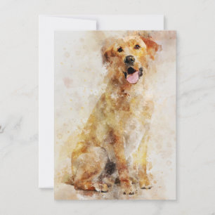 Labrador Retriever Dog Watercolor Portrait 04 Mitteilungskarte