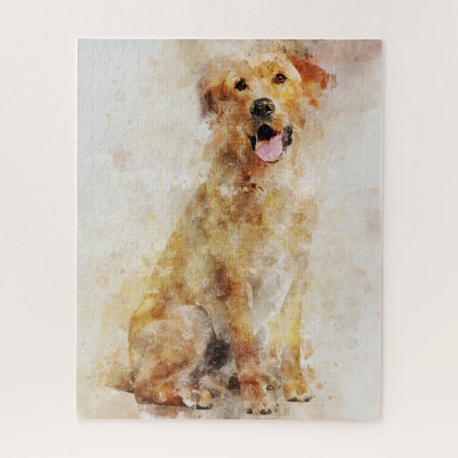Labrador Retriever Dog Watercolor Portrait 04 Puzzle (Vertikal)