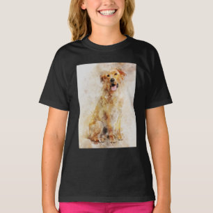 Labrador Retriever Dog Watercolor Portrait 04 T-Shirt