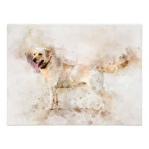 Labrador Retriever Dog Watercolor Portrait 05 Fotodruck
